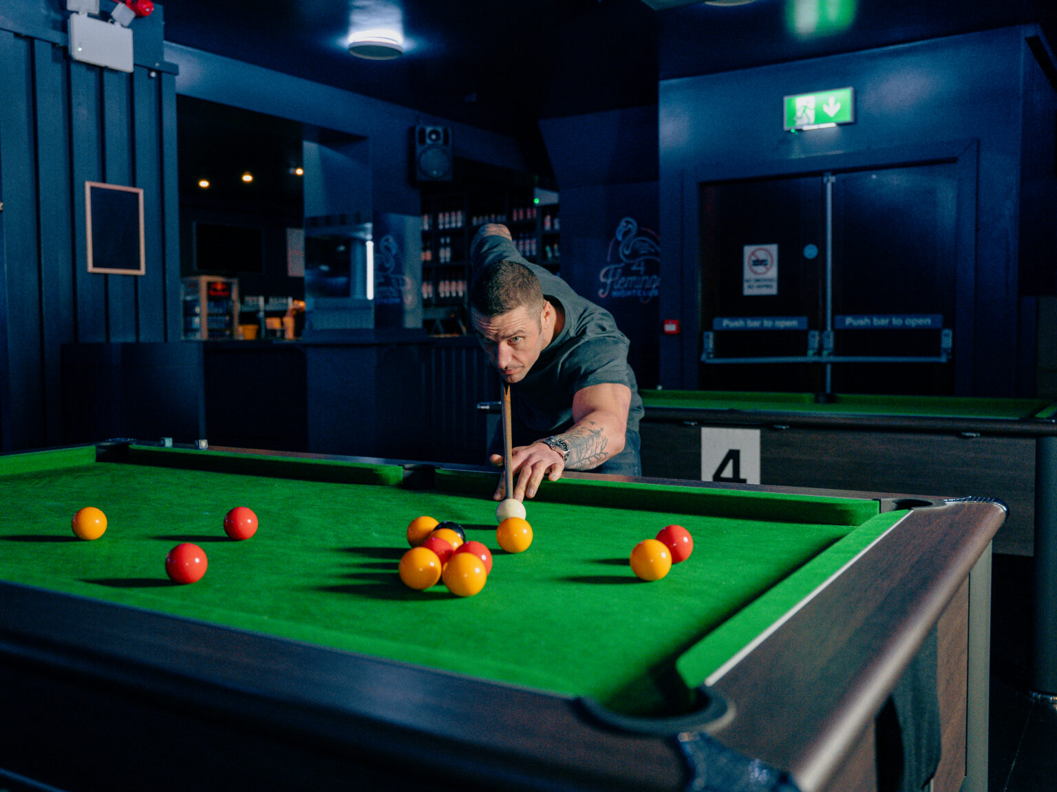 Pool table at Gough's games room